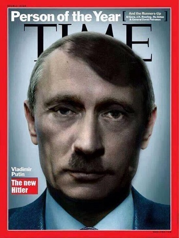 Okładka tygodnika Time z Władimirem Putinem ucharakteryzowanym na Hitlera.