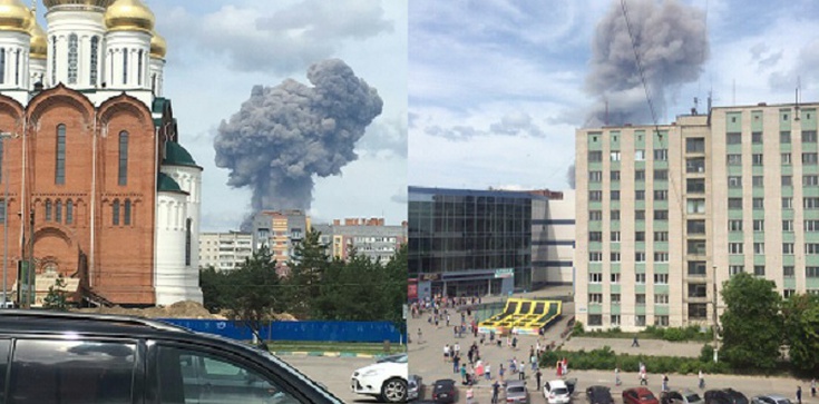 [Wideo] Wybuchy w fabryce amunicji w Rosji - zdjęcie