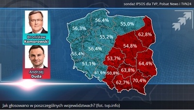 Oto jak głosowała Polska! Śląsk poparł Dudę