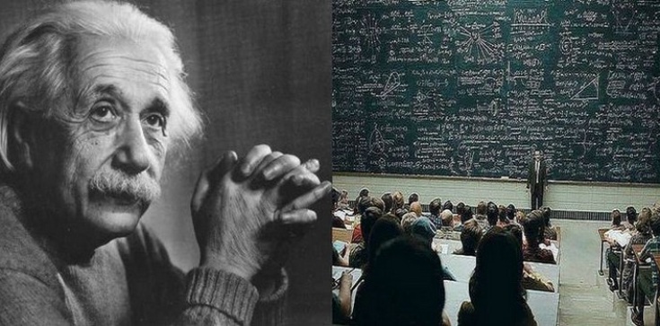 Dialog Einsteina (?) z niewierzącym profesorem  - zdjęcie