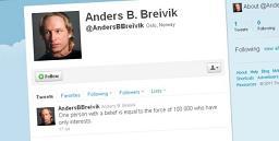 Profil Andersa Behringa Breivika na Twitterze.